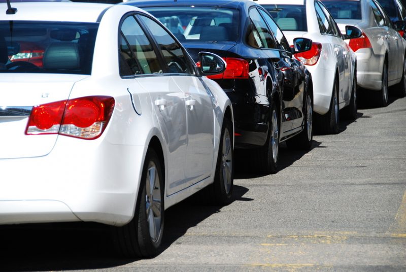 Cars in a parking lot in the USA