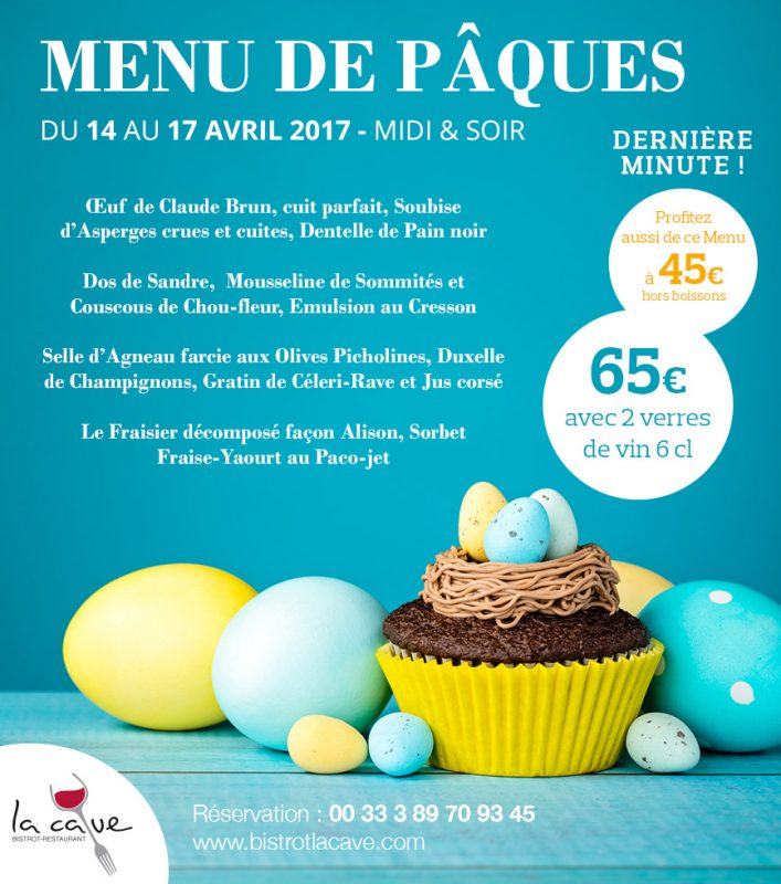 menu paques restaurant alsace